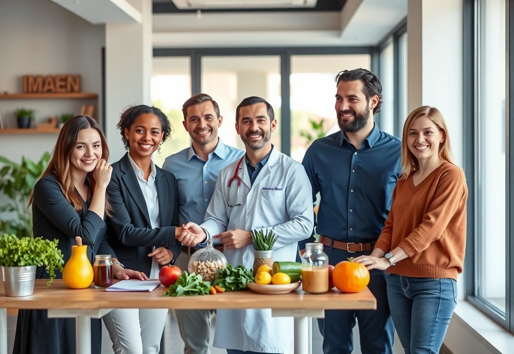 Echipa de experți Nutriexperta lucrând împreună